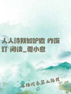 人人待我如炉鼎 昨夜灯 阅读